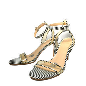 Guess Artula Sandals Heels Black and White Women's Size 6.5
